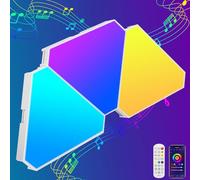 Triangle Light Panels, RGB Gaming Lights for Gaming Setup, DIY Triangle LED Wall Lights Music Sync with APP and Remote Controlled Smart Triangle Gamer Room Decoration Modular Lamp (Wall , 3 Pack)