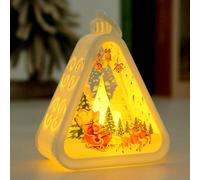 (Triangle Light-White Elk) Christmas decorations pendants retro luminous night light party layout props desktop ornaments Christmas gifts