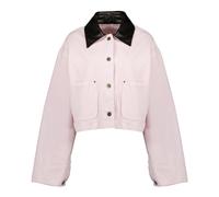 Triangle Patch Cotton Jacket- female- Prada- Denim Jackets- Pink- XS- Jackets XS