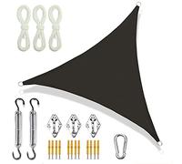 Triangle Patio Shade Sail with Fixing Kit - 90% UV Block Sun Awning Canopy for Outdoor Garden Backyard and Yard Black 2.4x2.4x2.4m