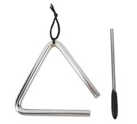 Triangle Percussion Instrument 4 Inch Stainless Steel Hand Percussion Triangle for Music Education Dinner Ringtone - Clear Resonant Sounds, Rust, Easy to Play