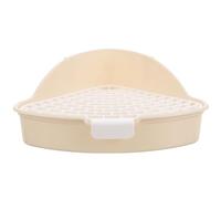 Triangle Pet Toilet Trainer for Small Animals White Plastic | Corner Fit, Splash-proof Edge, Bathroom or Office Use, Suitable for Chinchillas and Rabbit