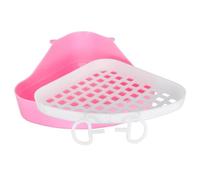 Triangle Potty Trainer Corner Box for Guinea Pig and Chinchilla | Plastic, Pink Finish, Portable and Easy to Clean, Home or PET Store Use