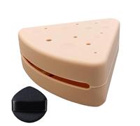 Triangle Powder Door Travel Refler Cheese Design Silicone Makeup | Dust -Resistant Cosmetic Storage Box, Trans Case