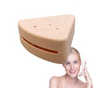 Triangle Powder Holder, Triangle Mouthful Travel Container | Silicone Makeup Container Cheese Design | Portable Cosmetic Case, Dust Proof Box PE