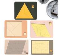 Triangle Puzzle Game, Wooden Educational Toy, Mind Training Logic Block, Creative Shape Challenge, Smart Brain Puzzles for Adults Classroom Home Playroom Office Birthday Entertainment (1set)