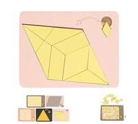 Triangle Puzzle, Solving The Wooden Block Puzzle Challenge, Irregular Shape Jigsaw Puzzles, Disappearing Square Vanished Triangle Design, Triangulator Wood Brain Teaser Jigsaw Game Gift(04#)