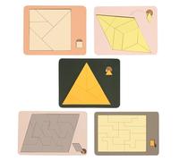 Triangle Puzzle, Solving The Wooden Block Puzzle Challenge, Wooden Irregular Shape Jigsaw, Vanished Square, Disappearing Triangle Design, Triangulator Wood Brain Teaser Jigsaw Game (5pcs)