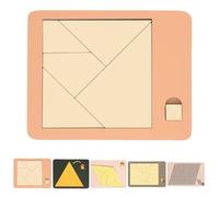 Triangle Puzzle, Solving The Wooden Block Puzzle Challenge, Wooden Irregular Shape Jigsaw, Vanished Square, Disappearing Triangle Design, Triangulator Wood Brain Teaser Jigsaw Game(Square)