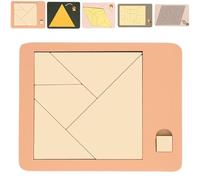 Triangle Puzzle, Solving The Wooden Block Puzzle Challenge, Wooden Irregular Shape Jigsaw, Vanished Square, Disappearing Triangle Game - Brain Teaser Jigsaw (Red)