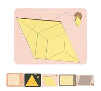 Triangle Puzzle, Solving The Wooden Block Puzzle Challenge, Wooden Irregular Shape Jigsaw, Vanished Square, Disappearing Triangle Design, Triangulator Wood Brain Teaser Jigsaw Game(Rhombus)