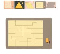Triangle Puzzle - Wooden Block Brain Teaser Jigsaw, Irregular Shape Tangrams Set with Vanished Square & Disappearing Triangle Design, Solving The Puzzle Challenge Triangulator Game (Rectangle)