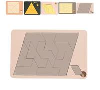 Triangle Puzzle - Wooden Block Brain Teaser Jigsaw, Irregular Shape Tangrams Set with Vanished Square & Disappearing Triangle Design, Solving The Puzzle Challenge Triangulator Game (Trapezoid)