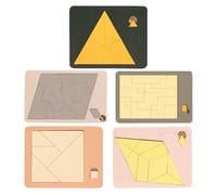 Triangle Puzzle Wooden Brain Teaser | Wood, 13.7x11cm, 300g | Irregular Shape Puzzle With Disappearing Square & Triangle | Trigonometry Logic Game For Adults & Kids