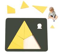 Triangle Puzzle, Wooden Irregular Shape Brain Teaser Puzzles, Educational Challenging Game with Unique Geometric for Family Game Night for Daily Use