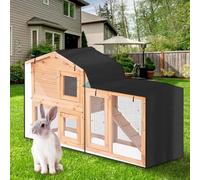 Triangle Rabbit Hutch Cover, Windproof Waterproof Thermal Cage Cover, Pet House Bunny Poultry Cage Covers, For Rabbit Guinea(black 180x52x86cm)