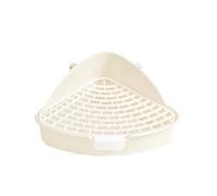 Triangle Rabbit Litter Box With Cage Hooks, 2-Tier Small Pet Potty For Hamsters/Chinchillas, Corner-Mounted Training Toilet(White)