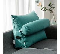 Triangle Reading Pillow - 45x45x20cm Soft Wedge Headboard Pillow with Removable Cover - Back Rest TV Pillow Helps Reduce Pain - Lumbar Support Cushion with Neck Roll