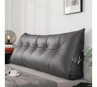 Triangle Reading Pillow for Bed & Sofa, Removable Washable Backrest, Comfortable Wedge Support for Living Room & Bedroom, Gray, 31.5" x 7.87" x 19.7"