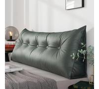 Triangle Reading Pillow for Bed & Sofa, Removable Washable Backrest, Comfortable Wedge Support for Living Room & Bedroom, Green, 31.5"x7.87"x19.7"