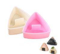 Triangle Rice Ball Mold and Onigiri Press - Plastic Sushi Maker Kit With Bento Press for Kids DIY Kitchen Cooking - 2 PCS