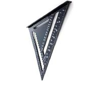 Triangle Ruler 12 Inch Aluminum Speed Square Metric, Carpenter Triangle Measuring Tool, Roofing Framing Square for Woodworking, Angle Protractor Ruler for Cutting Layout Marking - Black