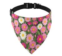 Triangle Scarf Soft Quick Release Buckle Dogs & Cats Pet Accessories White Marguerite Daisy