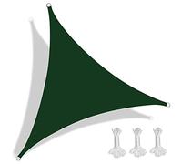 Triangle Shade Sail 7.8x7.8m - Waterproof Canopy Windproof UV Protection for Outdoor Patio Deck Backyard Porch & Terrace - Easy to Install Dark Green