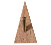 Triangle Shape Brass Solid Wood Hooks - Multi-Purpose Key Holder & Coat Rack for Home Organization(Beech A)