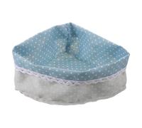 Triangle Shaped Basket Liner Insert with Polka Dot Pattern Blue Cloth | Machine Washable Fabric Liner for Storage Baskets, Fits Corner Shelves and Triangle Bins, for Home Organisers