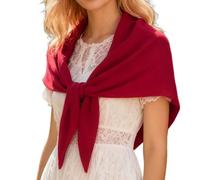 Triangle Shaped Scarf,Warm Head Bandana,Wool Head Scarf - For Wedding Birthday Christmas Autumn Winter Girl, red, Consulte la descripción