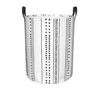 Triangle Stripes Bohemian Pattern Circular single-layer laundry basket, fit for multi-functional storage in dormitories/bedrooms