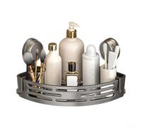 Triangle Suction Cup Shelf For Bathroom Corners With Hook For Organizing Toiletries Shampoo Bottles And Small Bath Items(Gray Single-layer)