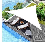 Triangle Sun e Sail 5.6x5.6m 95% UV Protect & Wind Resi e Cloth with Stainless Steel Fixing Kit for Balcony & Garden Outdoor Use White