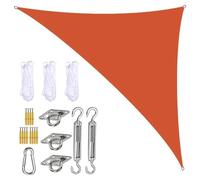 Triangle Sun Sail CanopyWaterproof UV Block Shade Cloth with Fixing Kit & 3 RopesOutdoor Sunshade for Patios Gardens and Decks2x2x2m