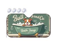Triangle Sun Shade Bull Dog Bath Soap: Vintage Pet Care Essentials Car Windshield Sunshade Car Sun Shade Windshield Portable Sun Shade(70x130cm)