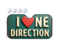 Triangle Sun Shade I Love One Direction Vintage Sign Car Windshield Sunshade Polarized Sun Visor For Car Sun Shade For Car(70x130cm)