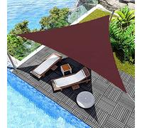 Triangle Sun Shade Sail 1.2x1.2m UV Protection Canopy with Stainless Steel Fixing Kit for Patio, Balcony, Camping, Dark Red - Weather Resistant Wind Shield