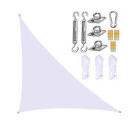 Triangle Sun Shade Sail 3x3x4 ft - 98% UV Protection Waterproof Canopy with Fixing Kit for Deck Patio Backyard & Outdoor Activities - White Outdoor Shade Solution