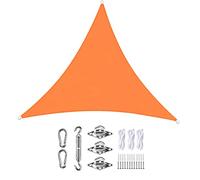 Triangle Sun Shade Sail 5.6x5.6m Waterproof UV Block Canopy for Outdoor Patio Lawn Pergola & Decking 98% UV Protection with Fixing Kit Orange