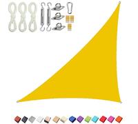 Triangle Sun Shade Sail 95% UV Protection Waterproof & Breathable Canopy for Garden Balcony Terrace Camping Tear-Resistant & Weatherproof with Installation Kit (5x5x7.1m Fluorescent Yellow)