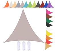 Triangle Sun Shade Sail Awnings for Patio, Waterproof Garden Canopy with Grommets & Rope, 90% UV Protection, Dark Blue, Outdoor Shade