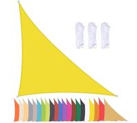 Triangle Sun Shade Sail Canopy for Patio & Garden - Waterproof Awnings with 90% UV Protection Grommets Yellow 3x3x4.3m - Perfect Outdoor Shade Solution