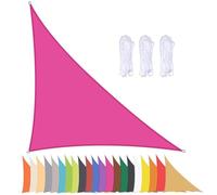 Triangle Sun Shade Sail Canopy for Patio & Garden - Waterproof Outdoor Awning with 90% UV Protection Grommets Included Rose Red 3x3x4.3m - Ideal for Outdoor Spaces