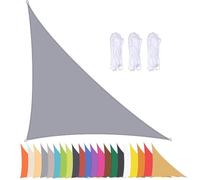 Triangle Sun Shade Sail Canopy for Patio & Garden - Waterproof Outdoor Awnings with 90% UV Protection Grommets - Grey 3x4x5m for Effective Sun Protection