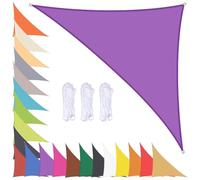 Triangle Sun Shade Sail, Waterproof 90% UV Protection Canopy for Garden, Balcony, Terrace, Beach, Pool, Backyard - Purple 4x4x5.7m with Grommets