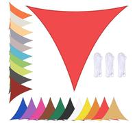 Triangle Sun Shade Sail - Waterproof 90% UV Protection Canopy for Garden, Patio, Balcony, Beach, Pool, Backyard - Red 4x4x4m with Grommets