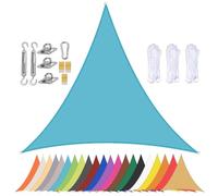 Triangle Sun Shade Sail - Waterproof Outdoor Canopy for Garden & Patio - 90% UV Protection, Blue - Shade Cloth with Grommets, 3.6x3.6x3.6m