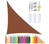 Triangle Sun Shade Sail with Grommets - Waterproof 90% UV Protection Canopy for Balcony, Patio, Garden, Beach, Pool, Backyard - Brown 4x4x5.7m