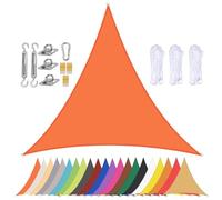 Triangle Sun Shade Sail with Grommets, Waterproof 90% UV Protection, Ideal for Balcony, Patio, Garden, Beach, Pool, Backyard, Orange 4x4x4m Canopy.